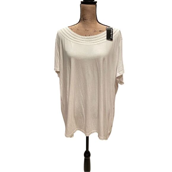 Kim Rogers Tops - Kim Rogers Women's 2XL White Off Shoulder Blouse Lace Detail Summer